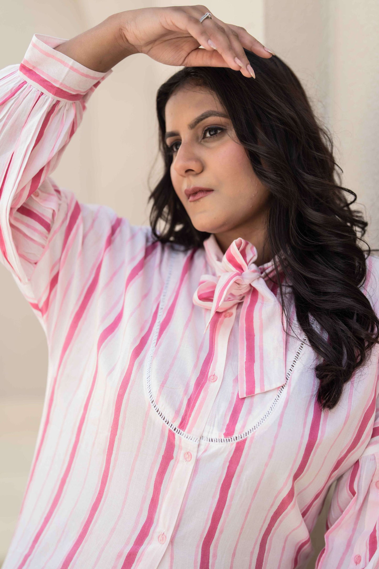 Pink Screen Print Bow Shirt