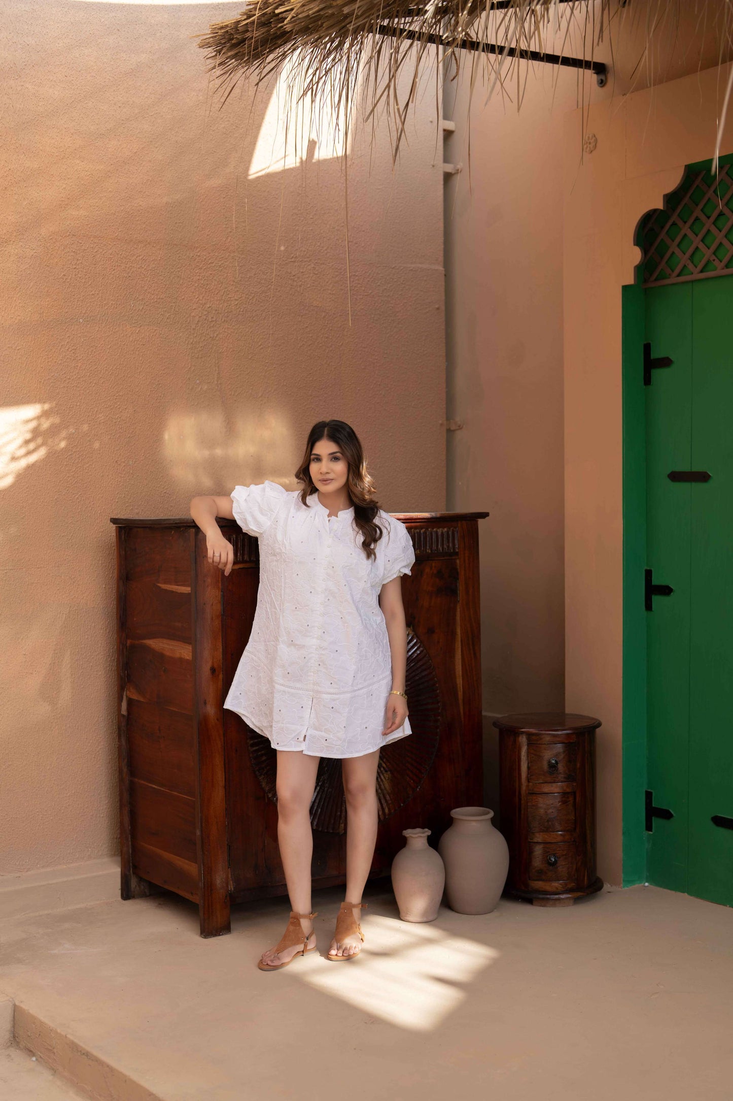 White shiffllee short Dress