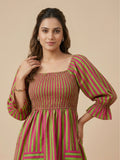 Pink Green Bobbin Dress