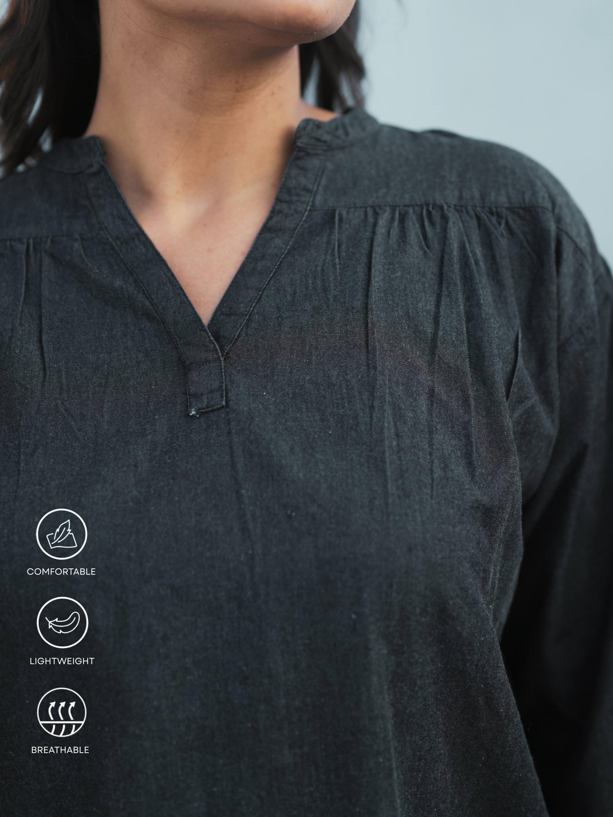 Denim Black Oversized Dress