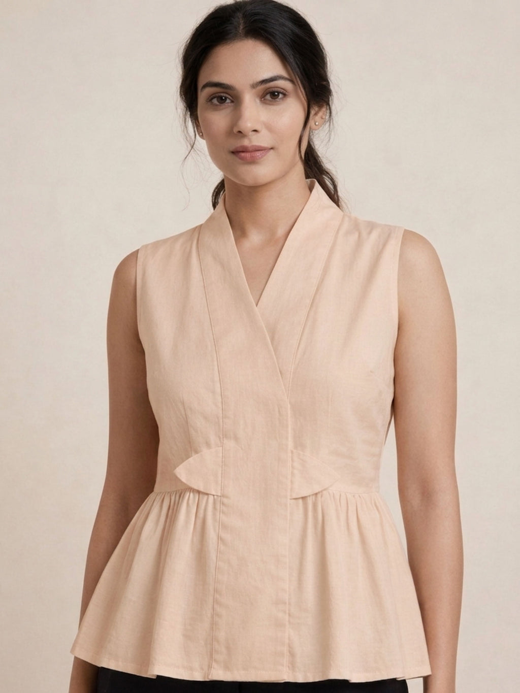 Beige Waist Top