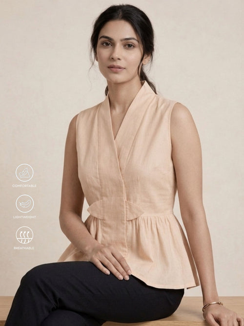 Beige Waist Top