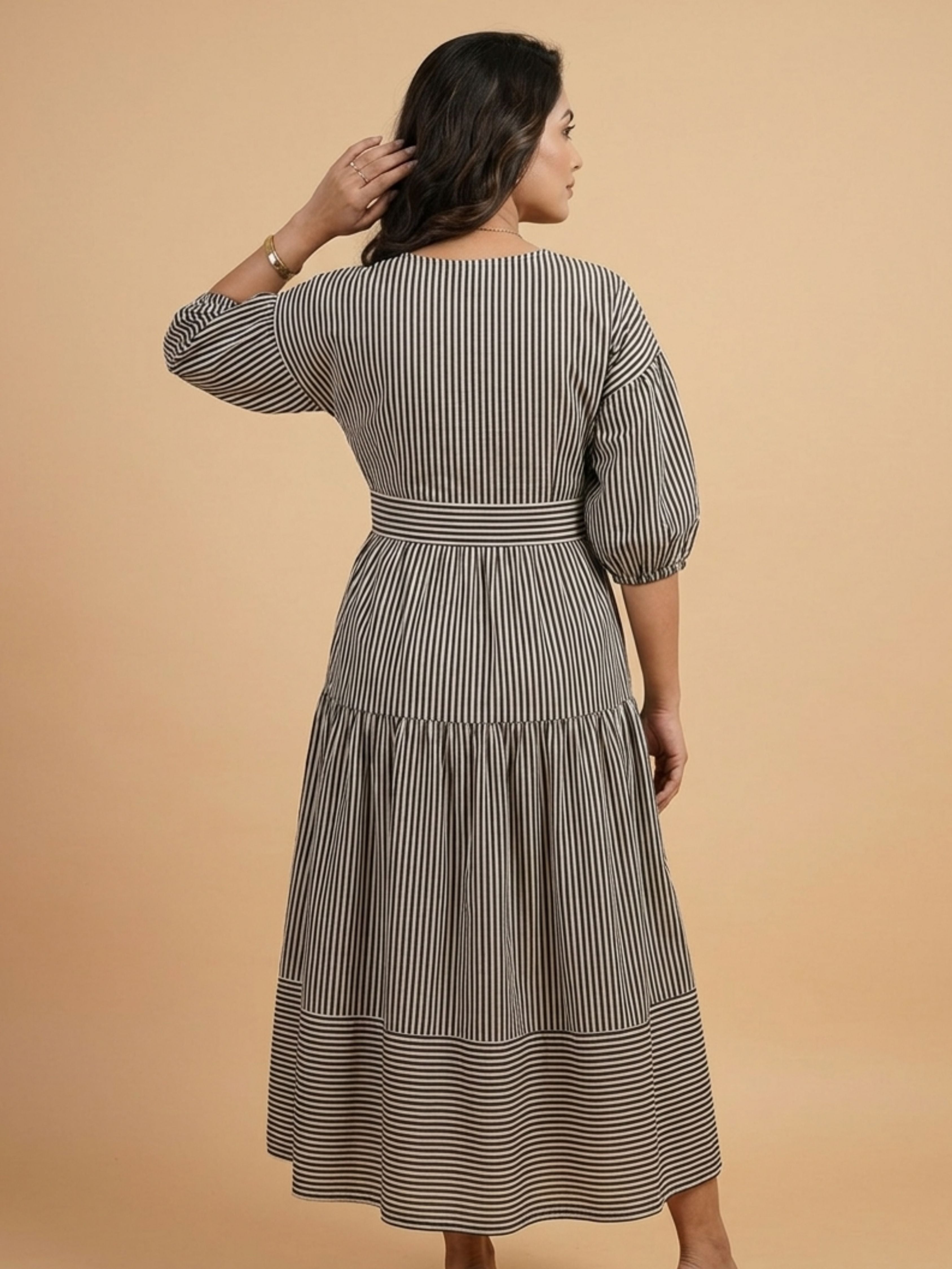 Black Pearl Stripe Dress
