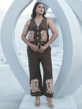 Brown Embroidery Co-ord Set