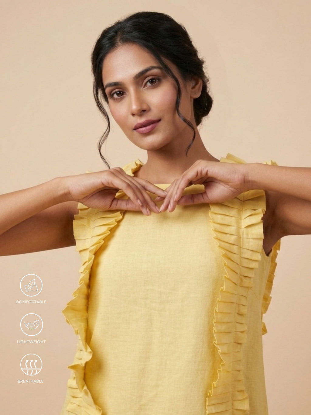 Lemon Ruffle Mini Dress