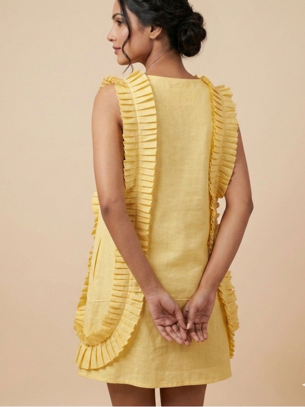 Lemon Ruffle Mini Dress
