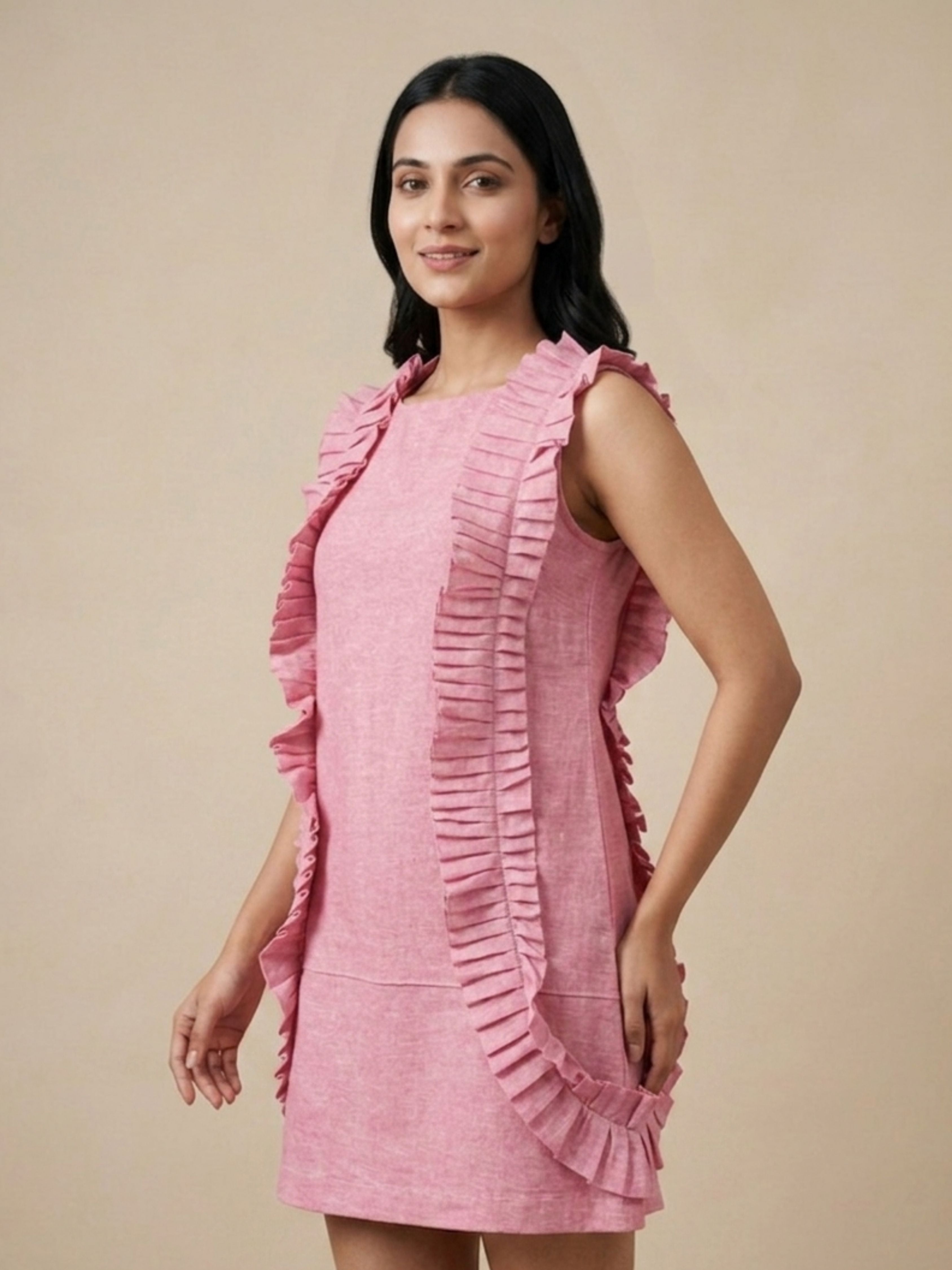 Blush Ruffle Mini Dress