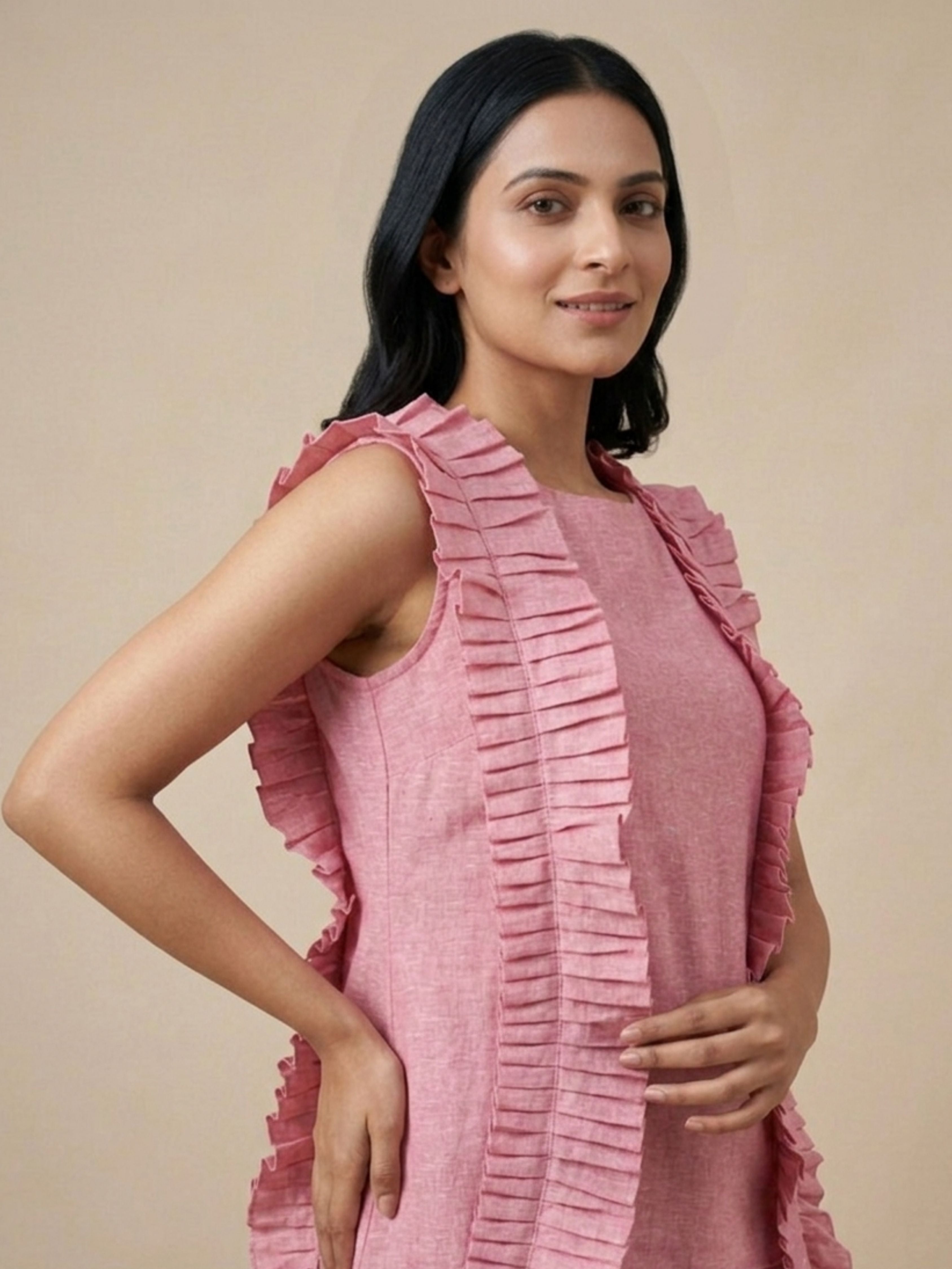 Blush Ruffle Mini Dress