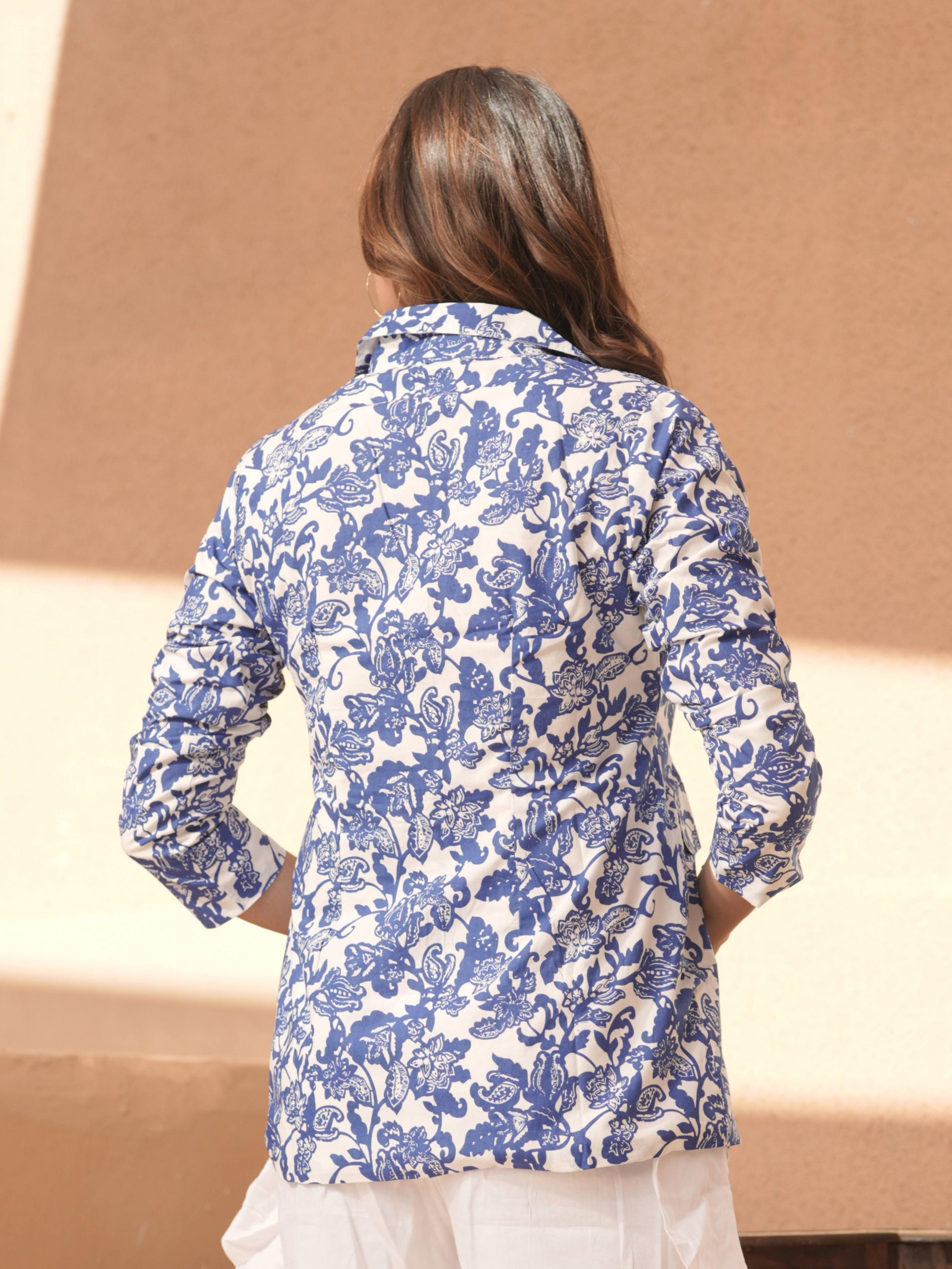 Blue Floral Print Co-Ord Set