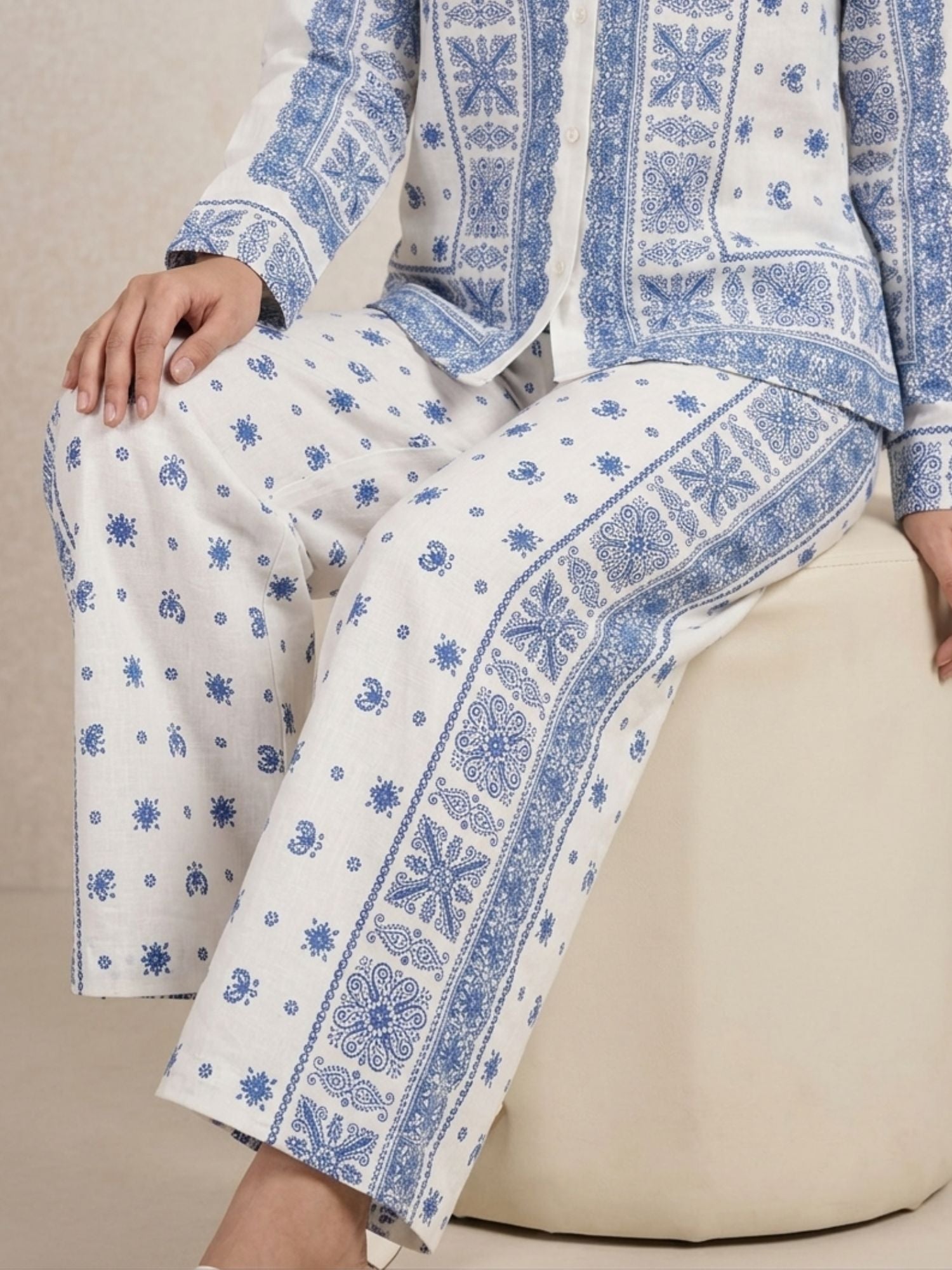 Blue Panel Cotton Co-Ord