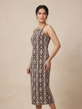 Brown Schiffli Bodycon