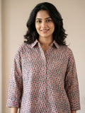 Pink Geometric Cotton Shirt