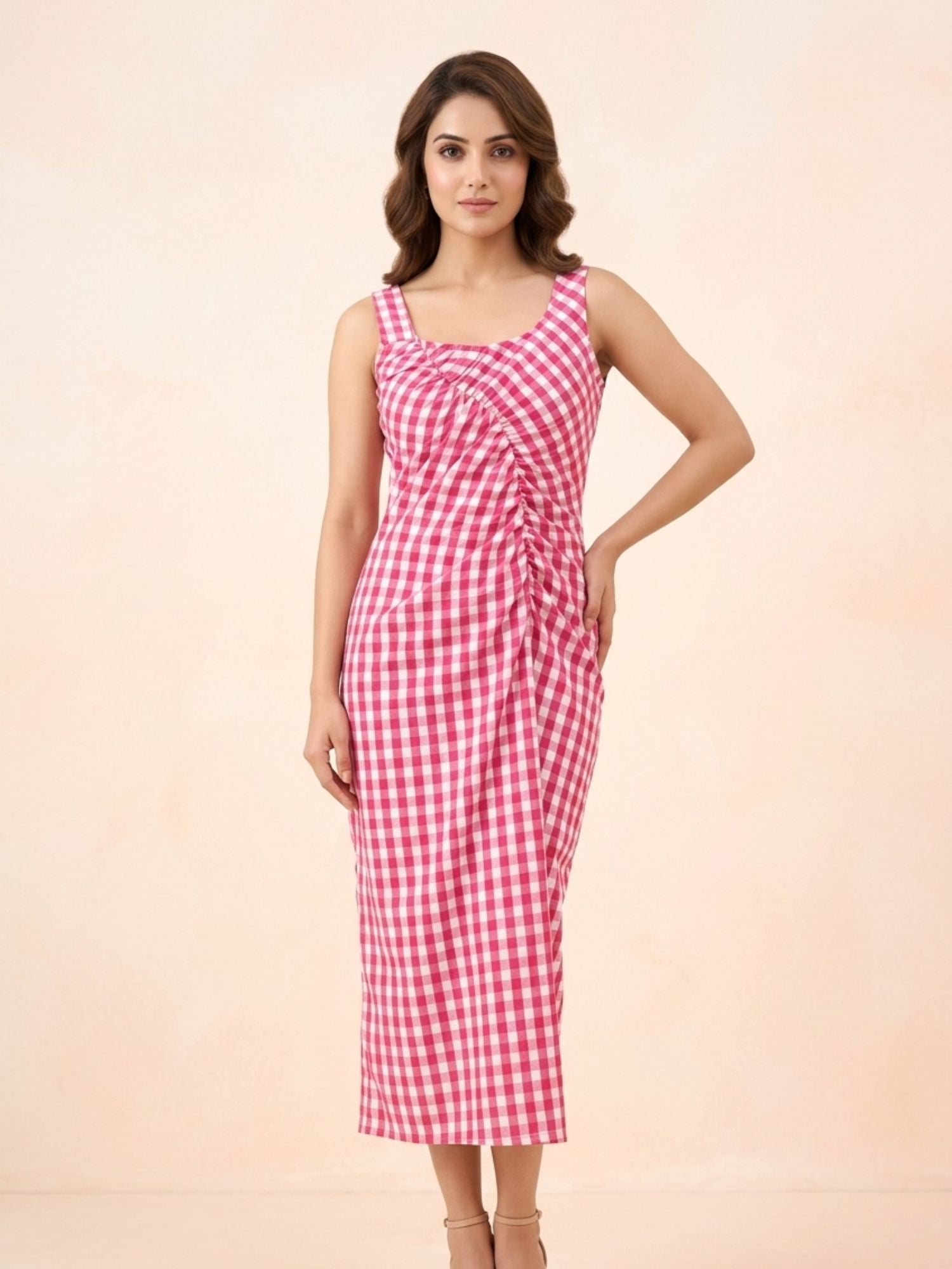 Pink Gingham Bodycon