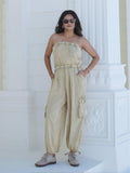 Denim Beige Jumpsuit