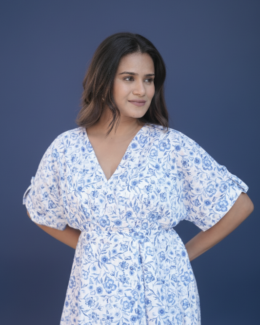 Dobby Blue All Over Dress