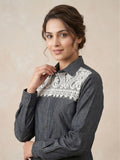 Denim Lace Detail Shirt