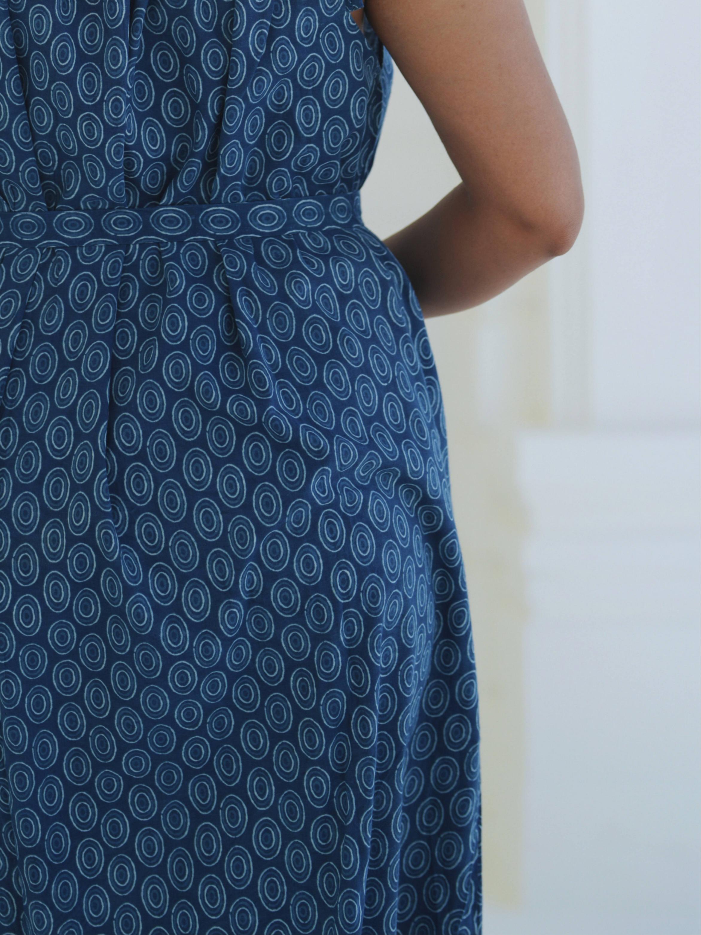 Indigo Waist Tie Dress