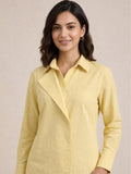 Yellow Overlap Slub Shirt