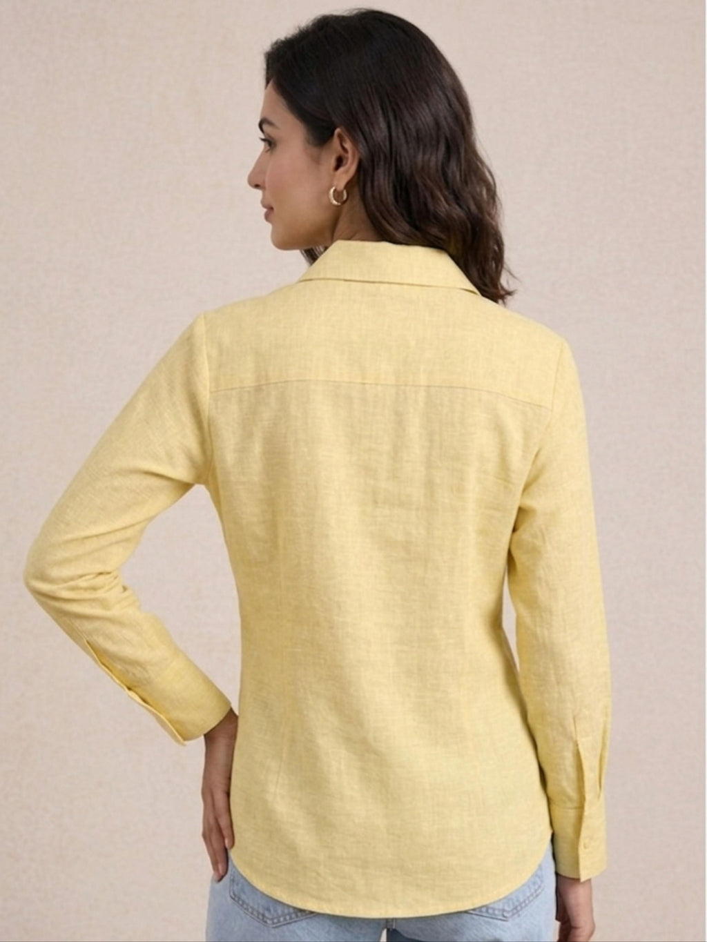 Yellow Overlap Slub Shirt