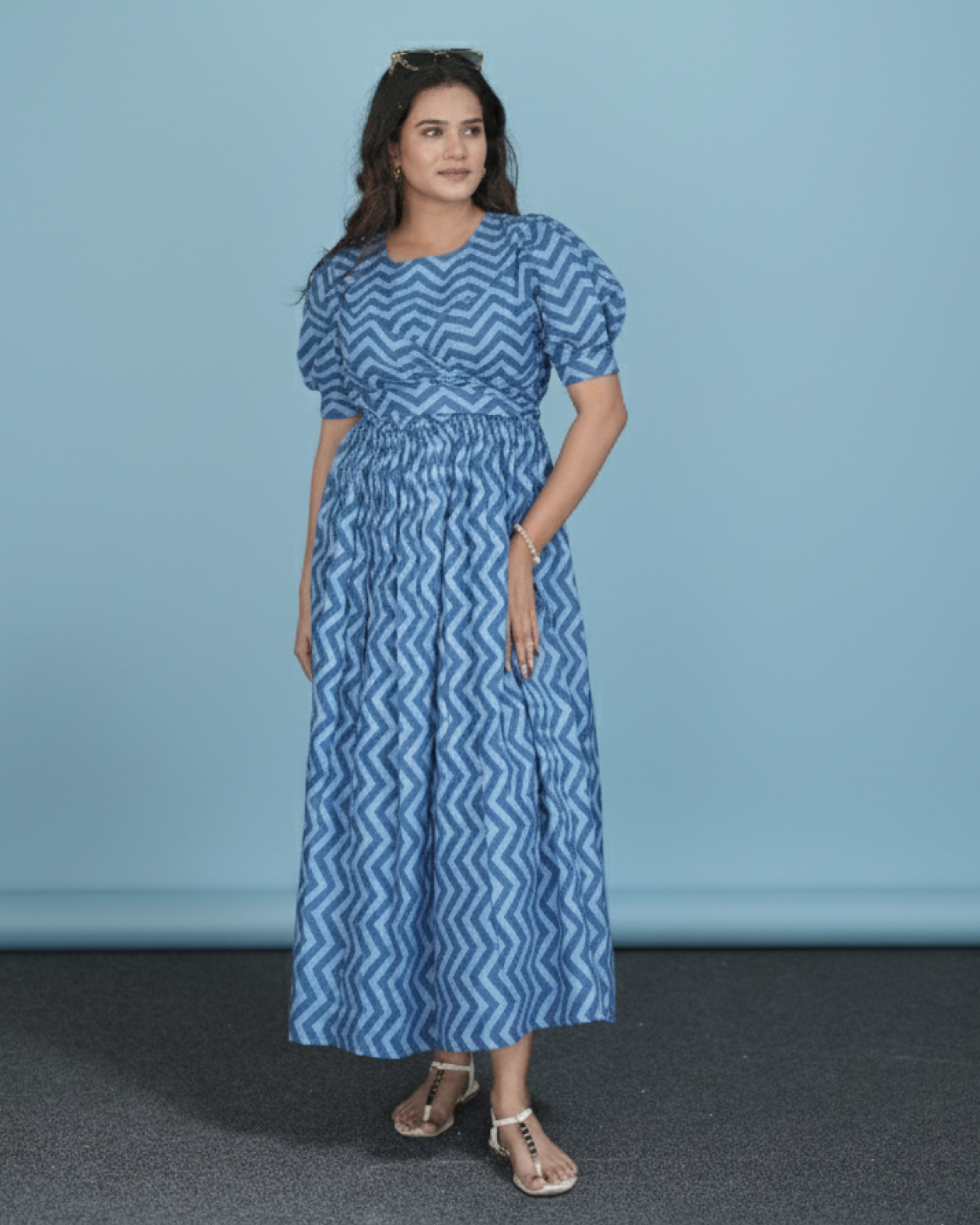 Blue Zig Zag Dress