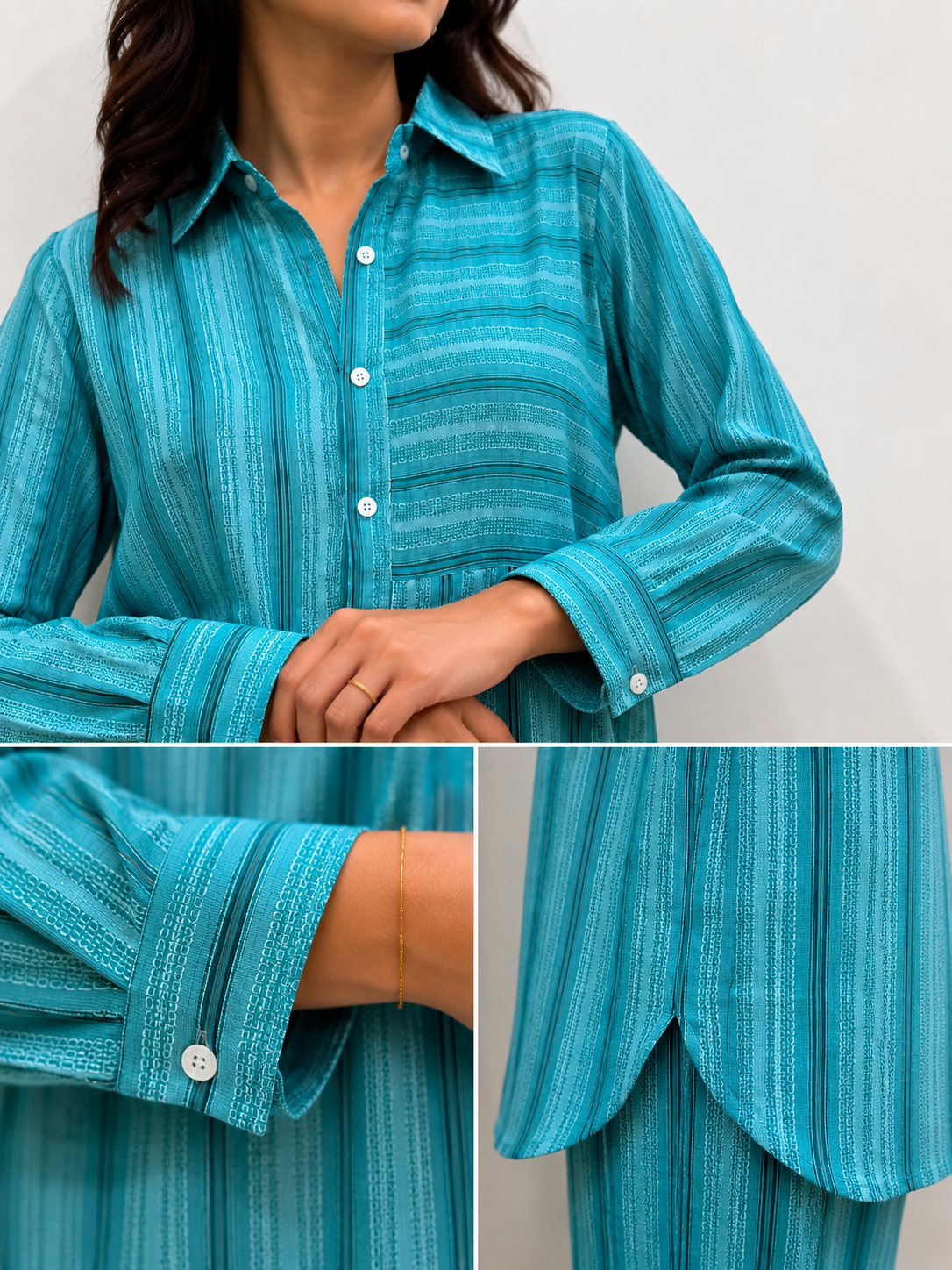 Yarndyed Green Co-ord Set