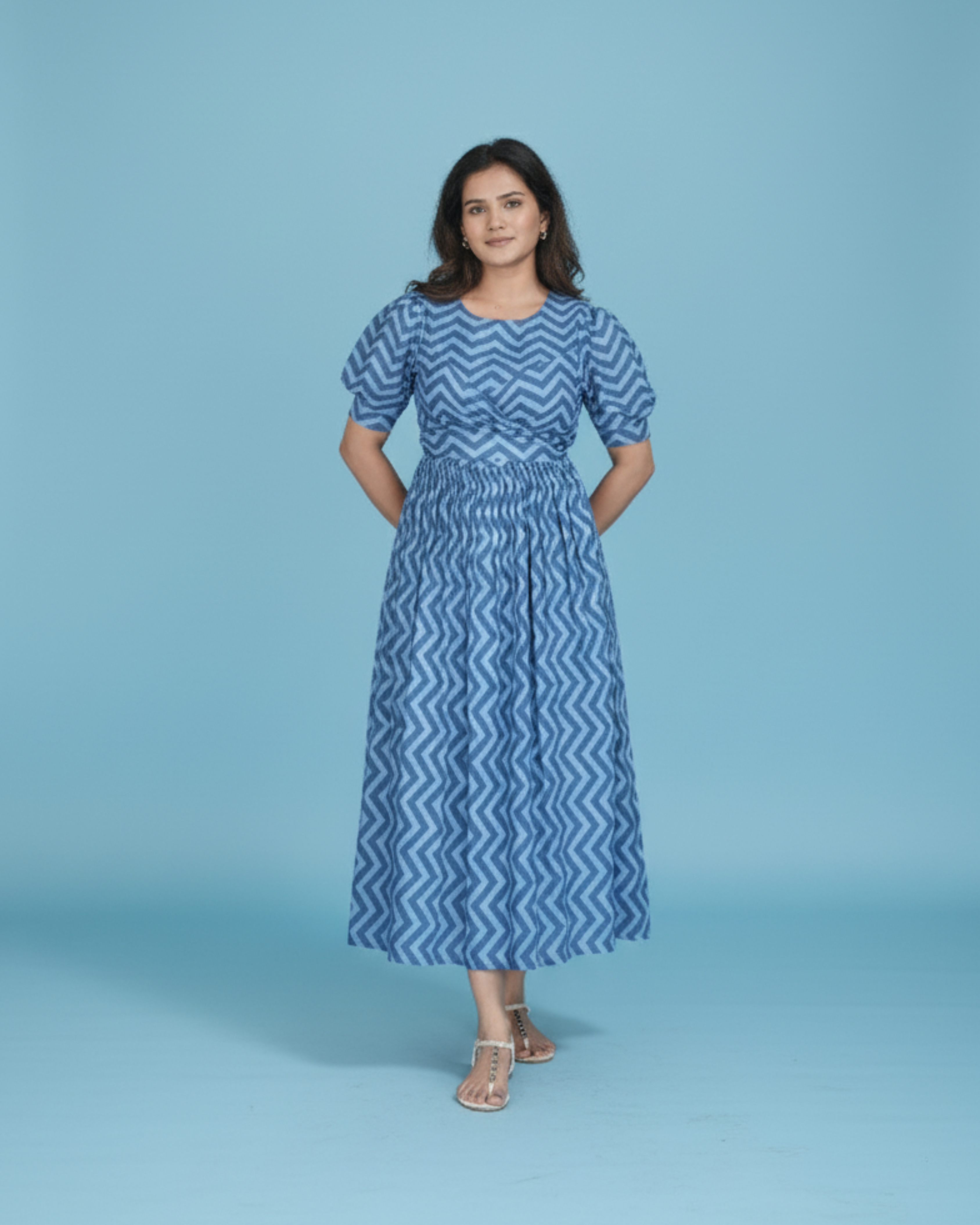 Blue Zig Zag Dress