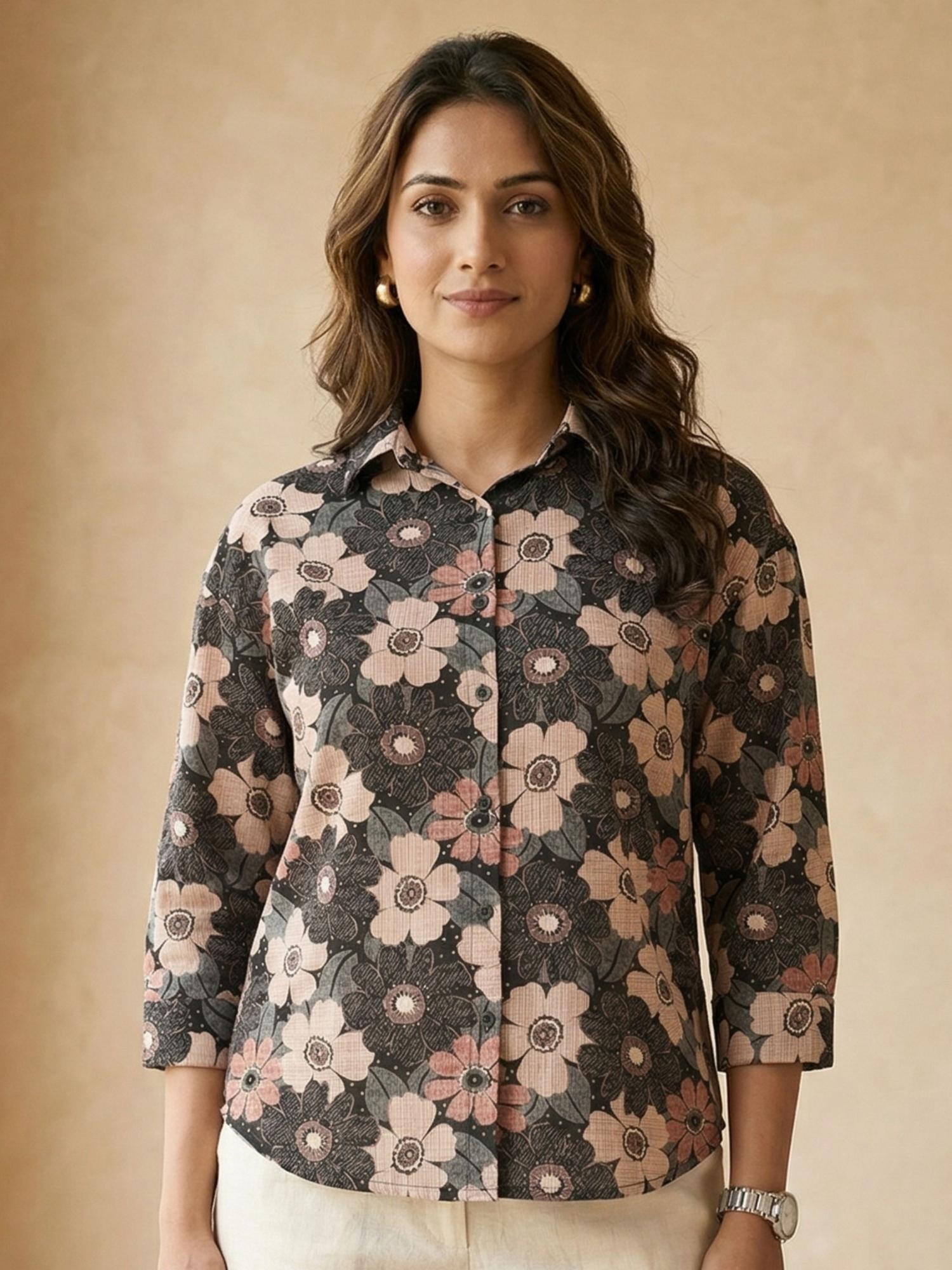 Floral Black Shirt
