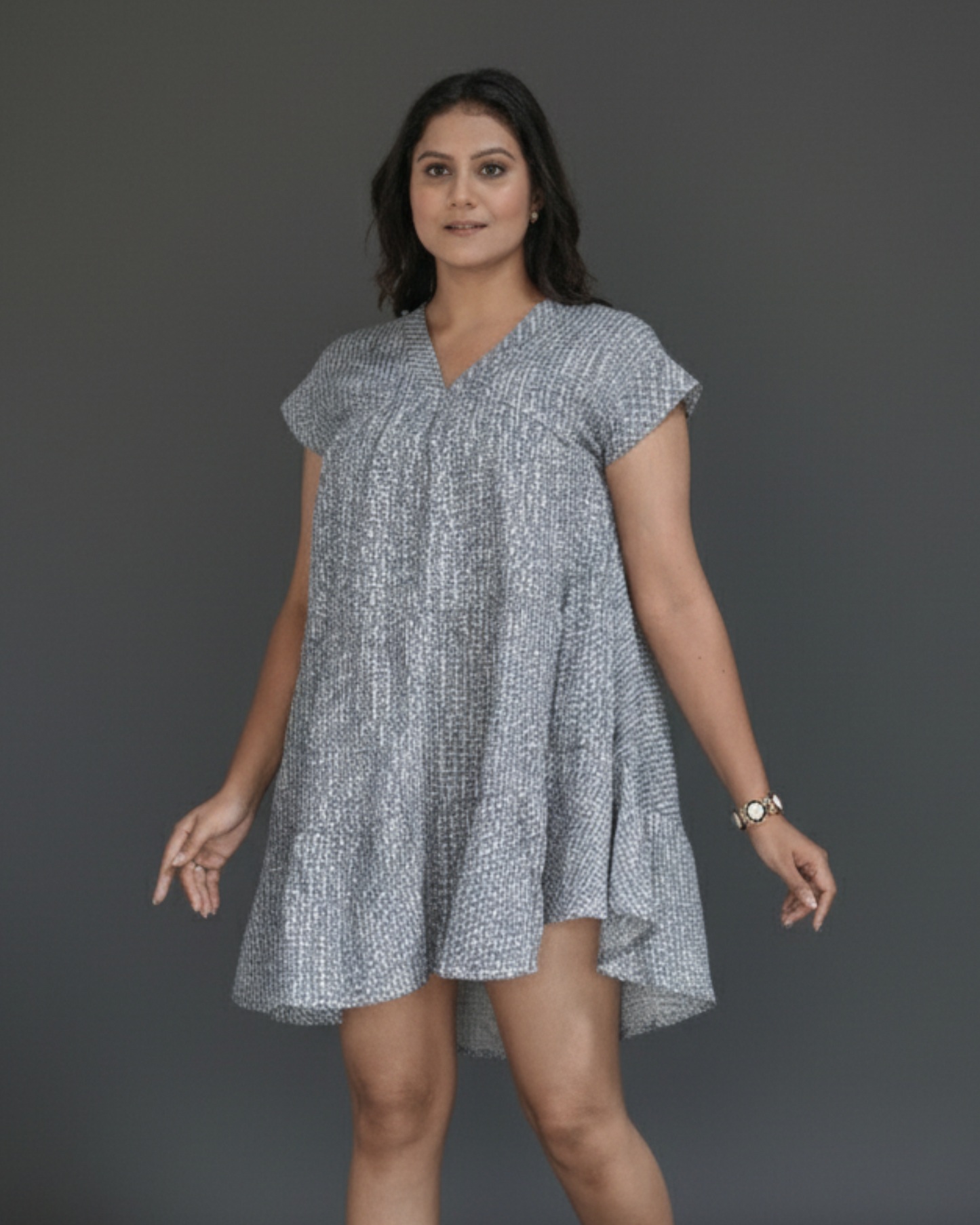 Blue Sqr Print Tunik