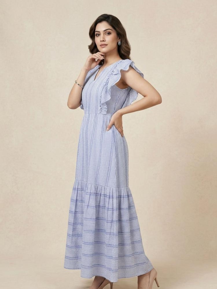 Hakoba Striped Blue Dress