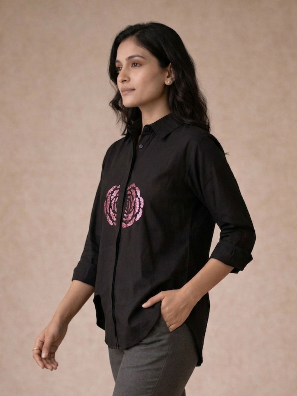 Midnight Rose Sequin Shirt