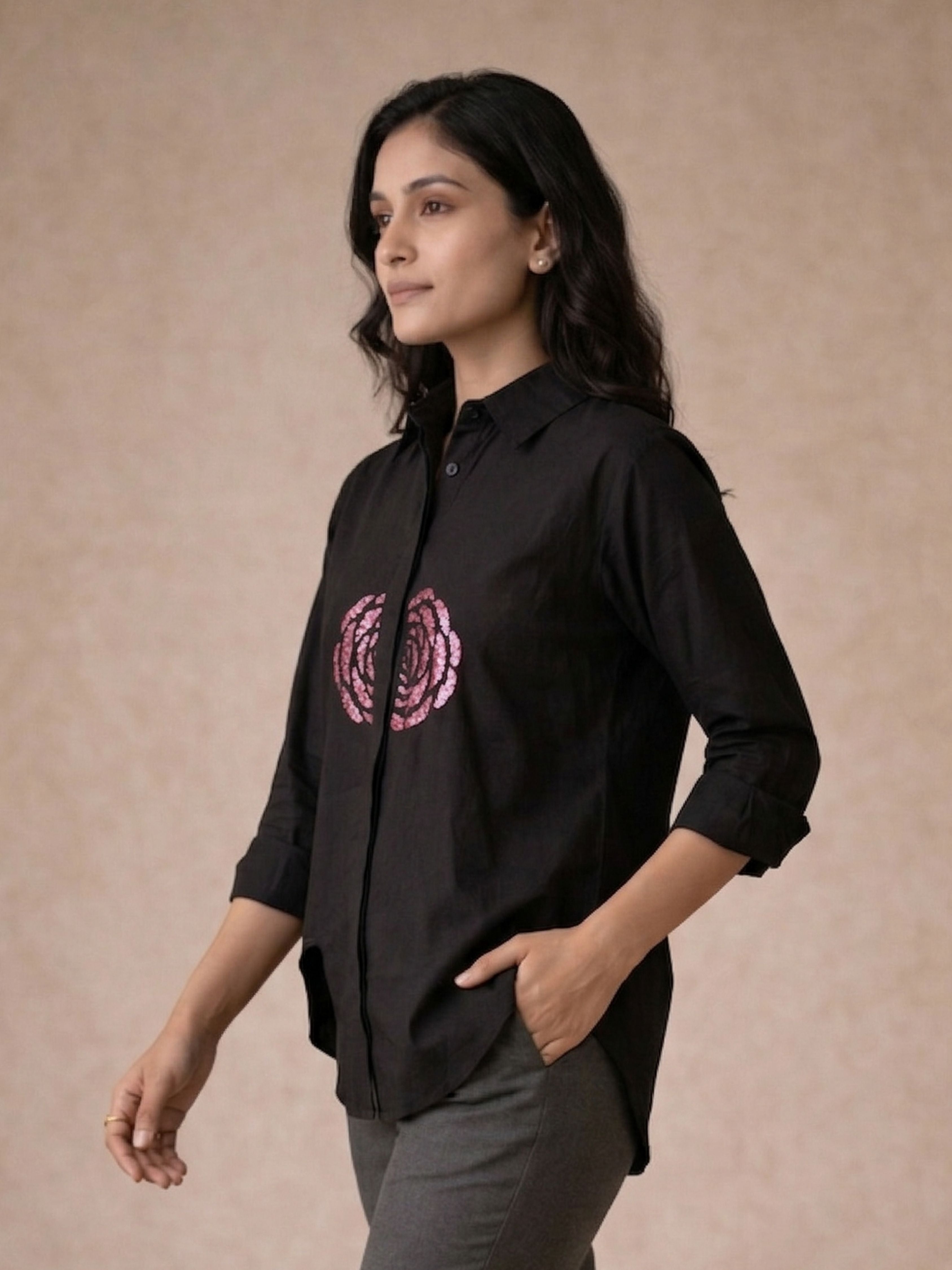 Midnight Rose Sequin Shirt