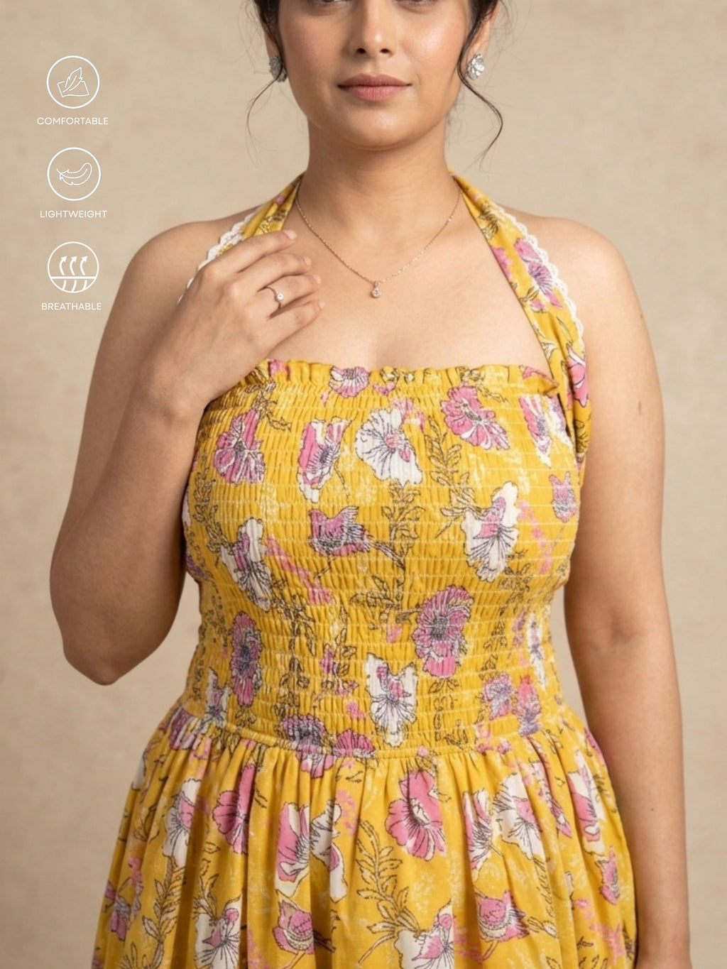 Yellow Bobbin Elastic Dress