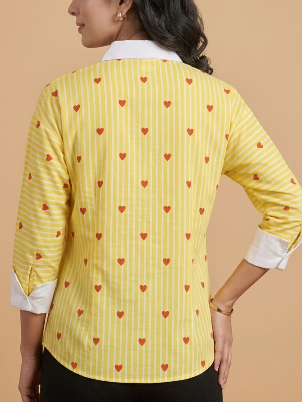Yellow Heart Cotton Shirt