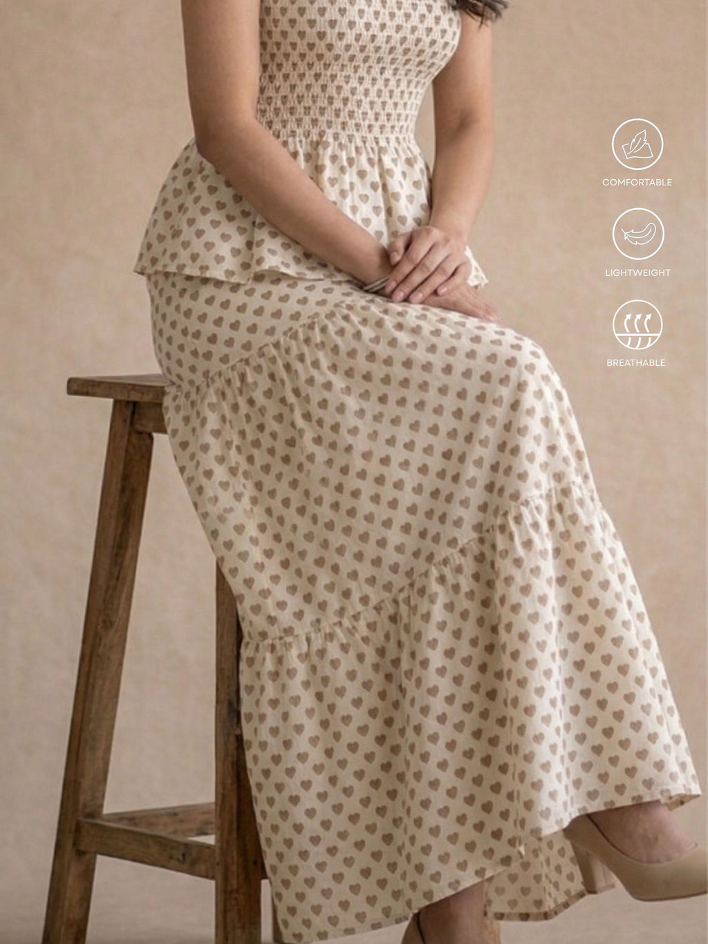 Mocha Hearts Tube Co-ord
