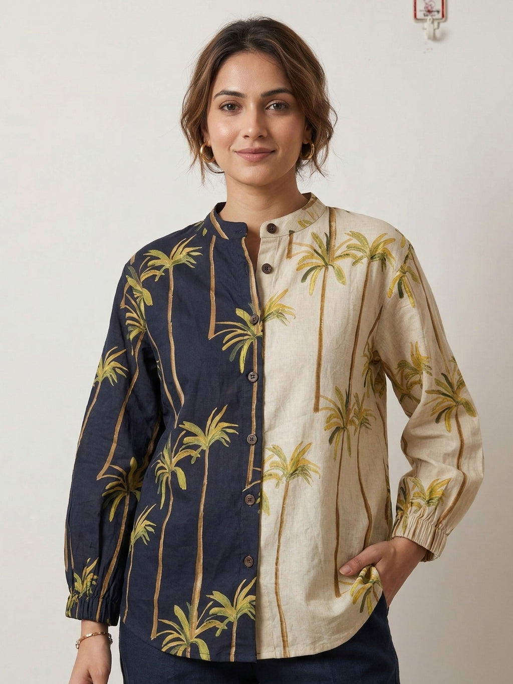 Palm Split Cotton Shirt