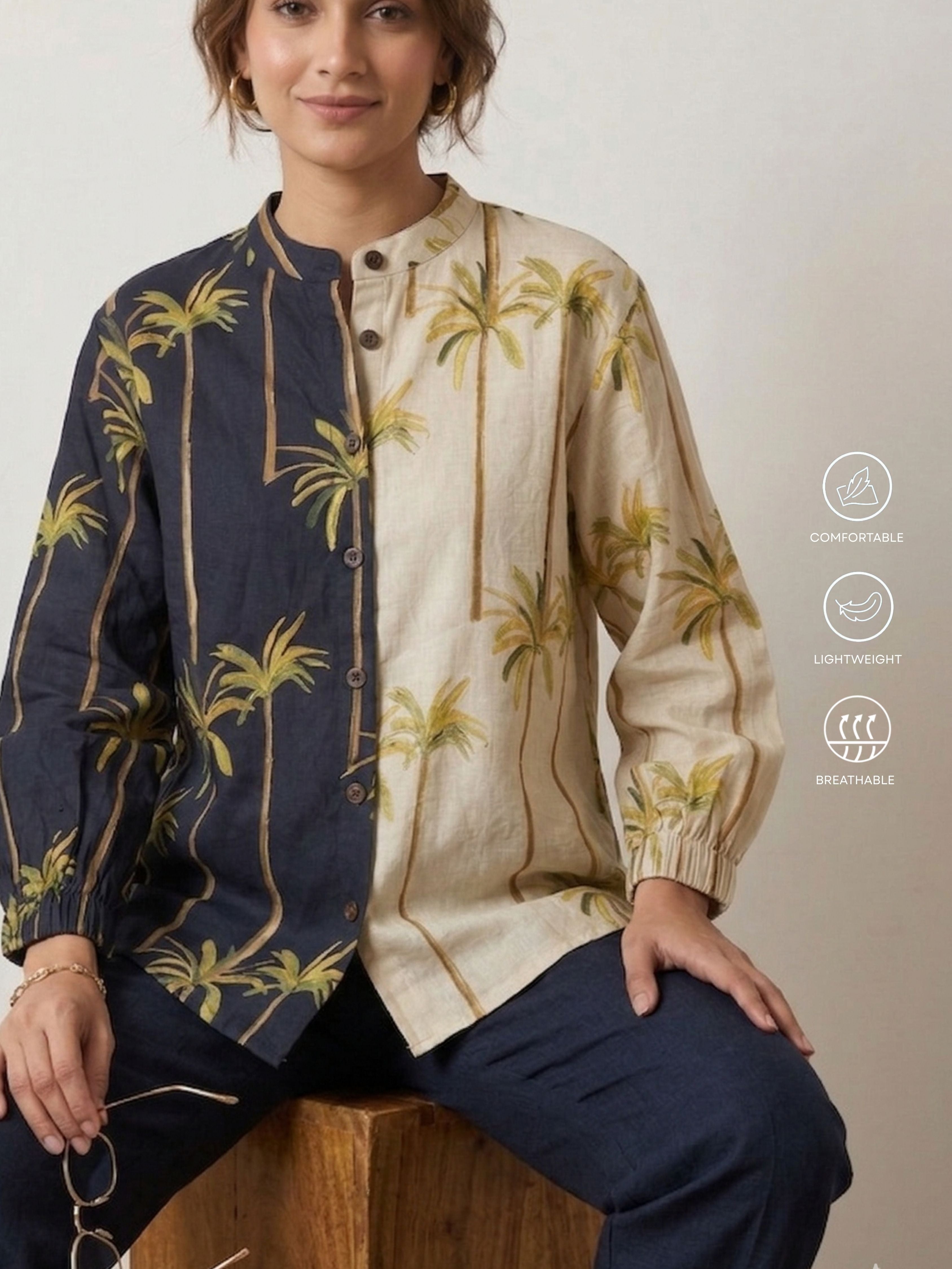 Palm Split Cotton Shirt