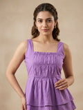 Lavender Gathered Top