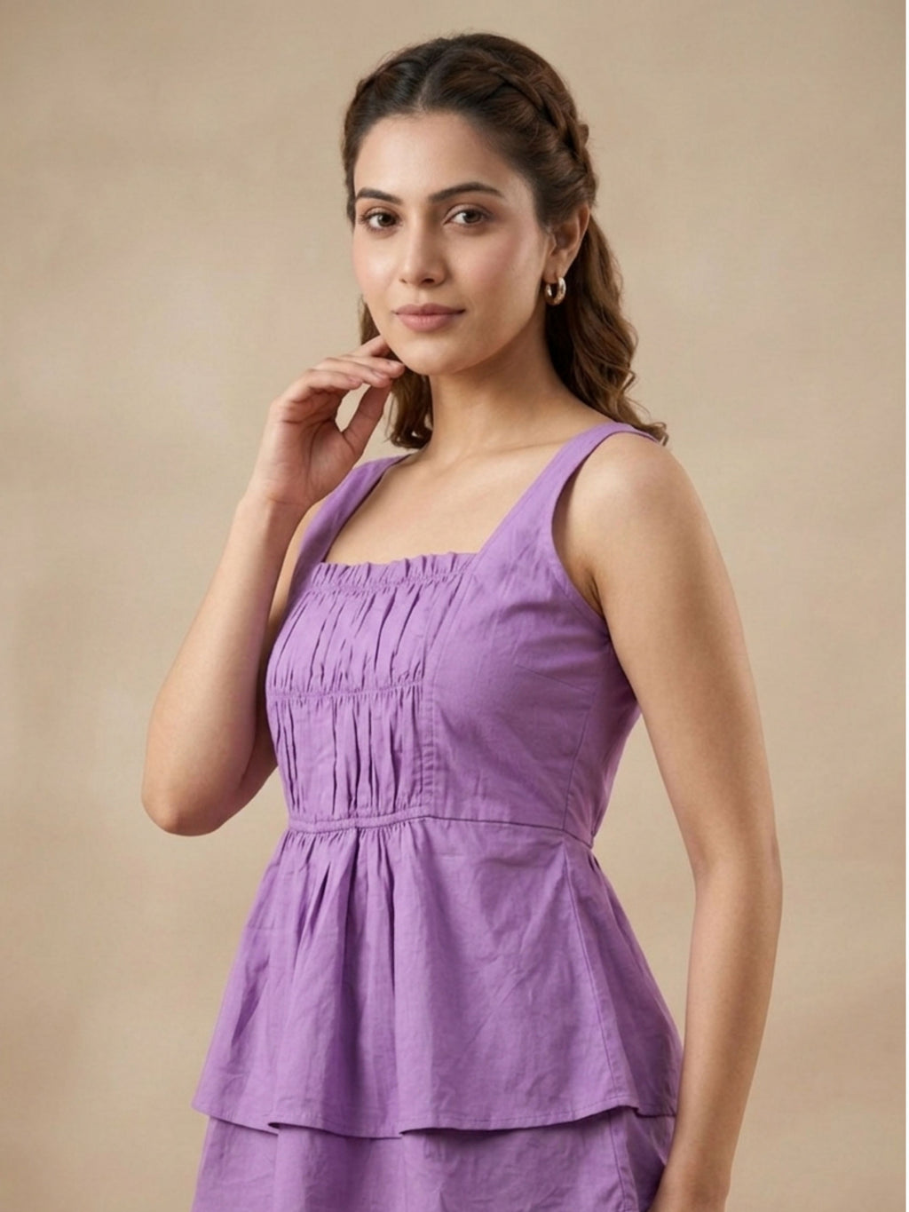 Lavender Gathered Top