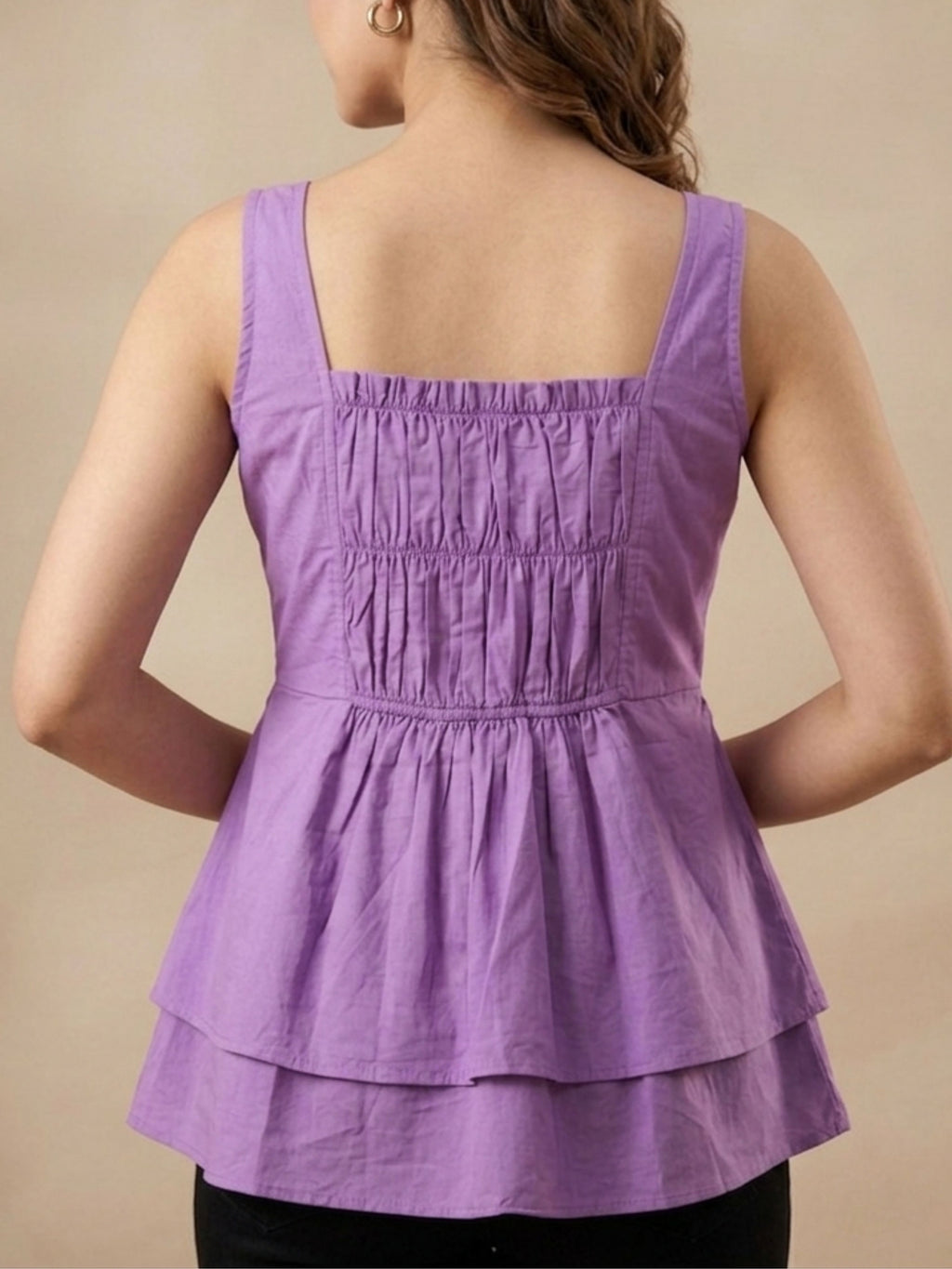Lavender Gathered Top