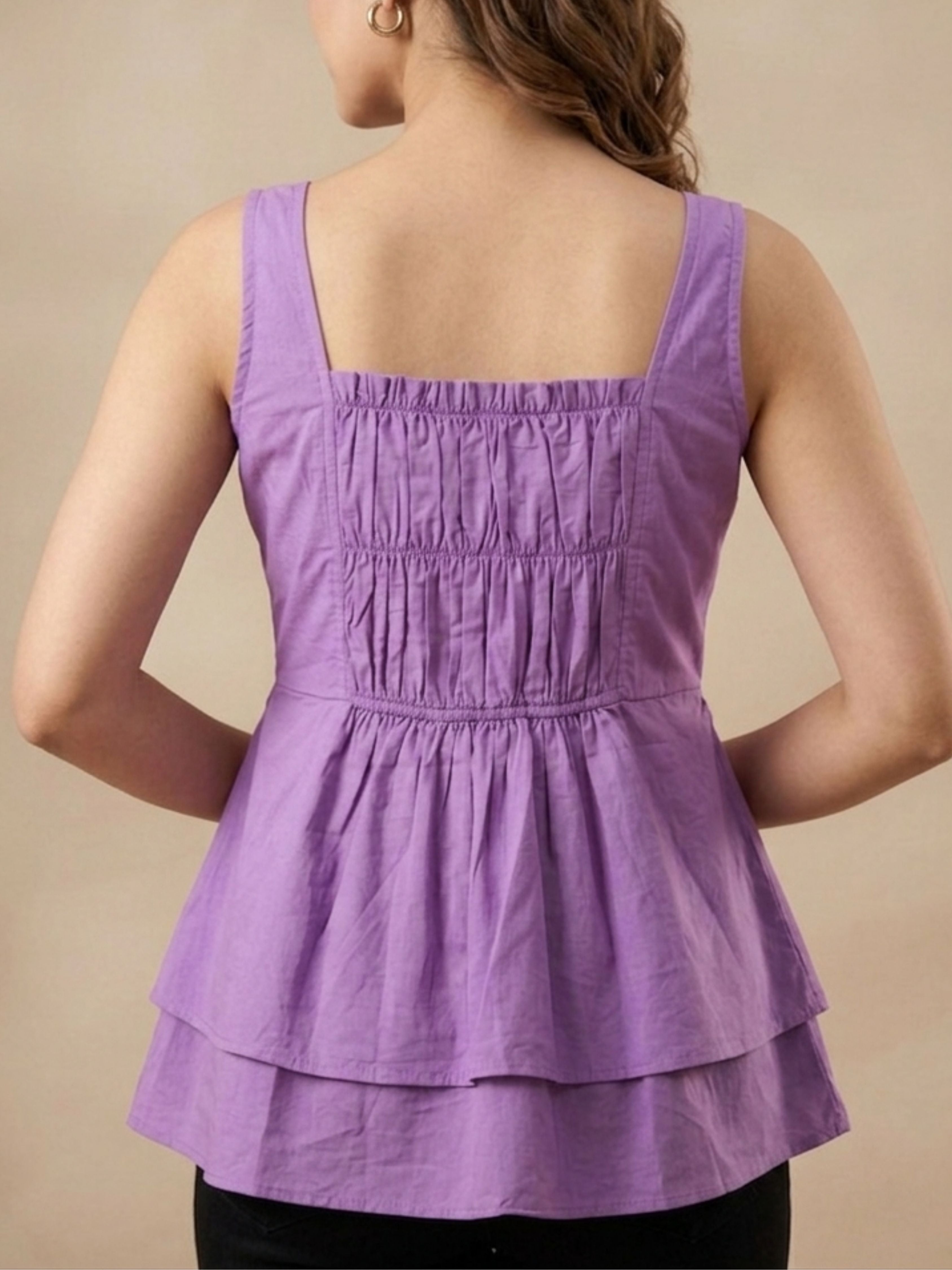 Lavender Gathered Top