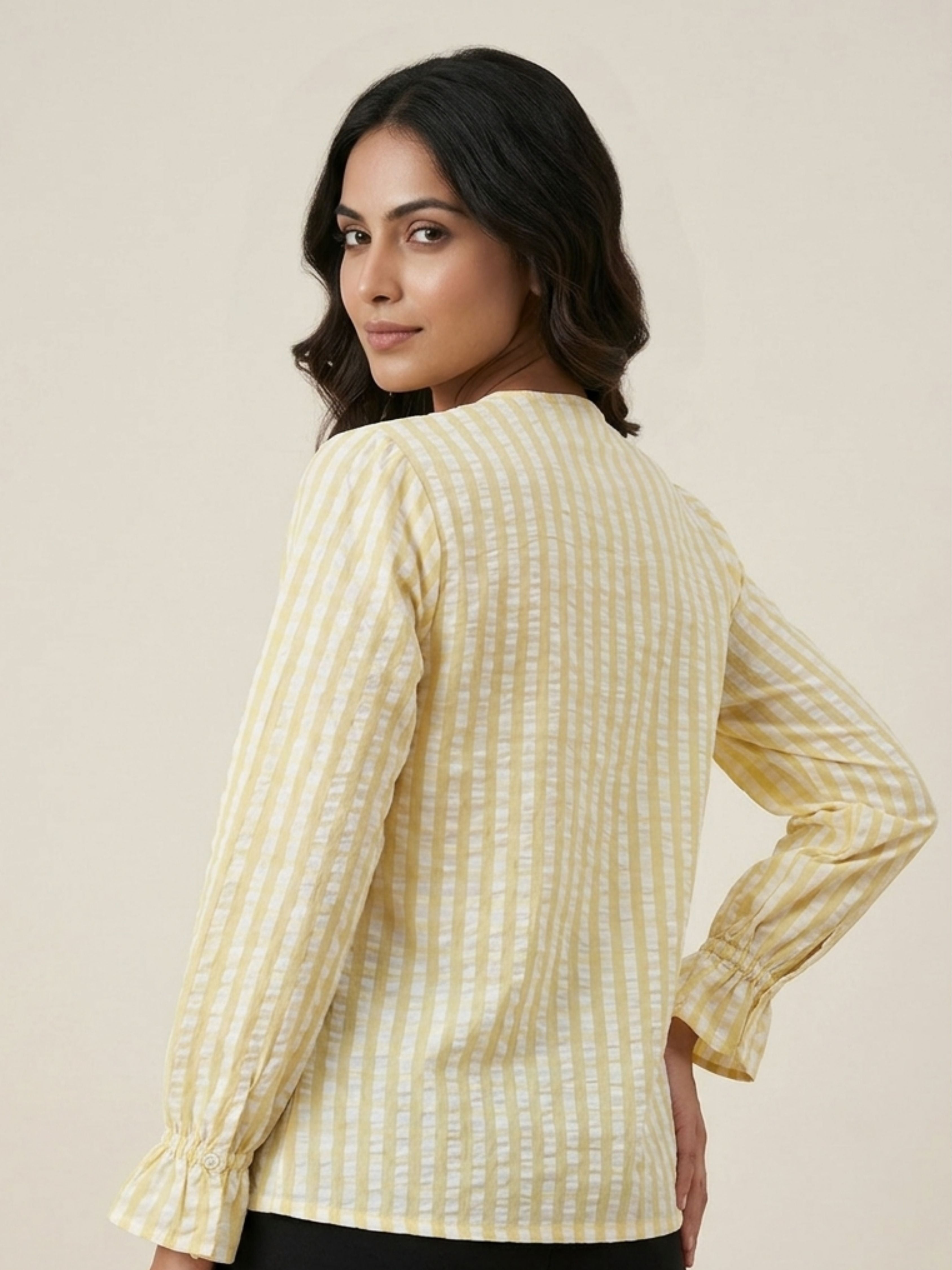 Pearl Yellow Cotton Shirt