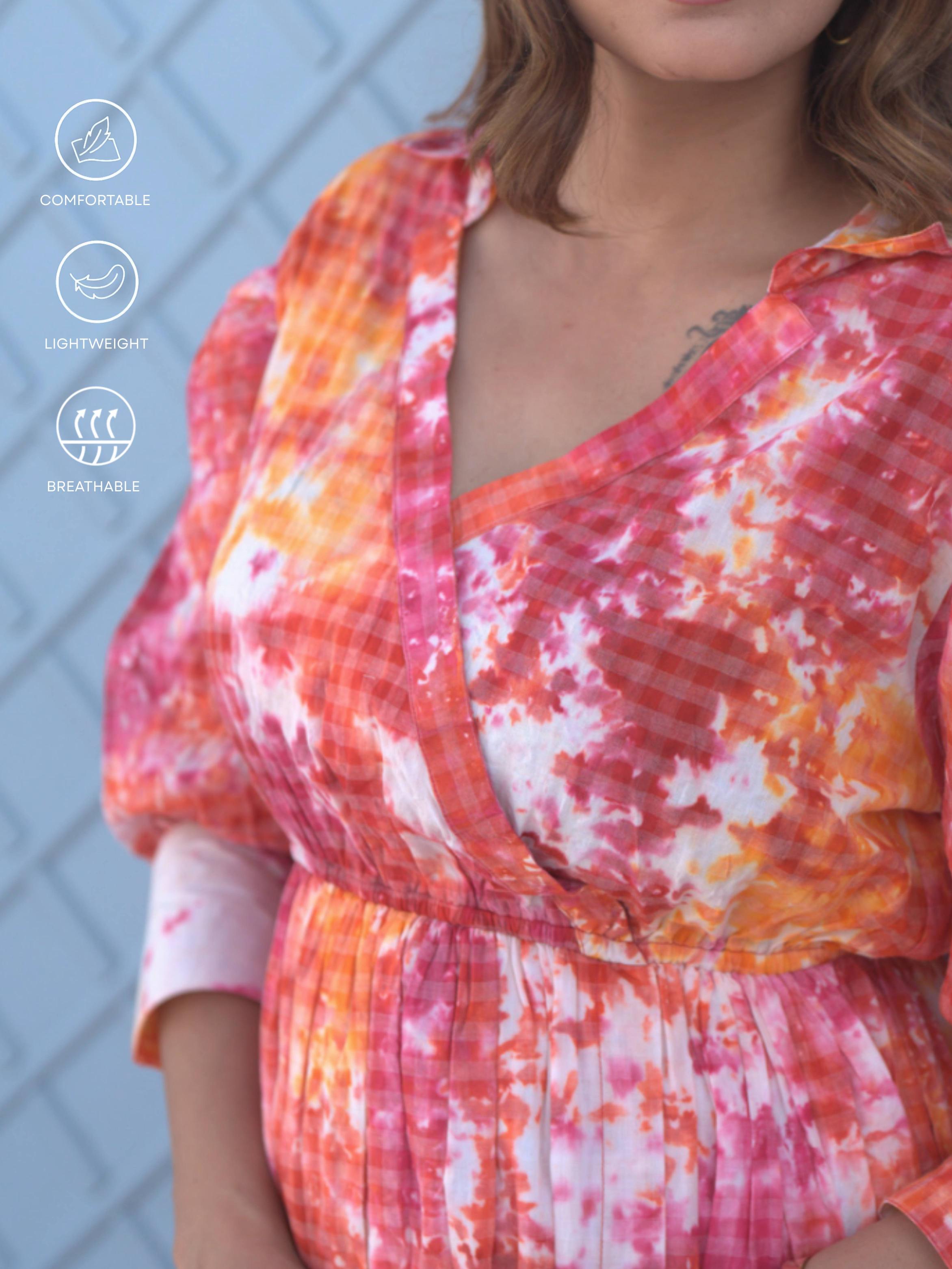 Sunset Tie Die Midi Dress
