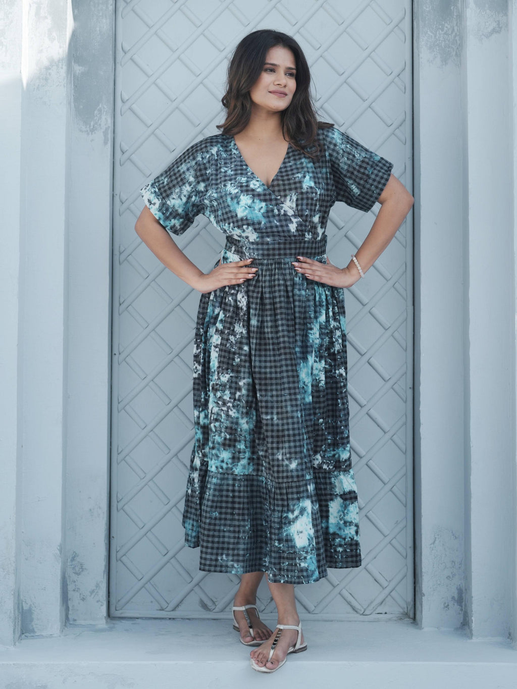 Midnight Tie-Dye Midi Dress