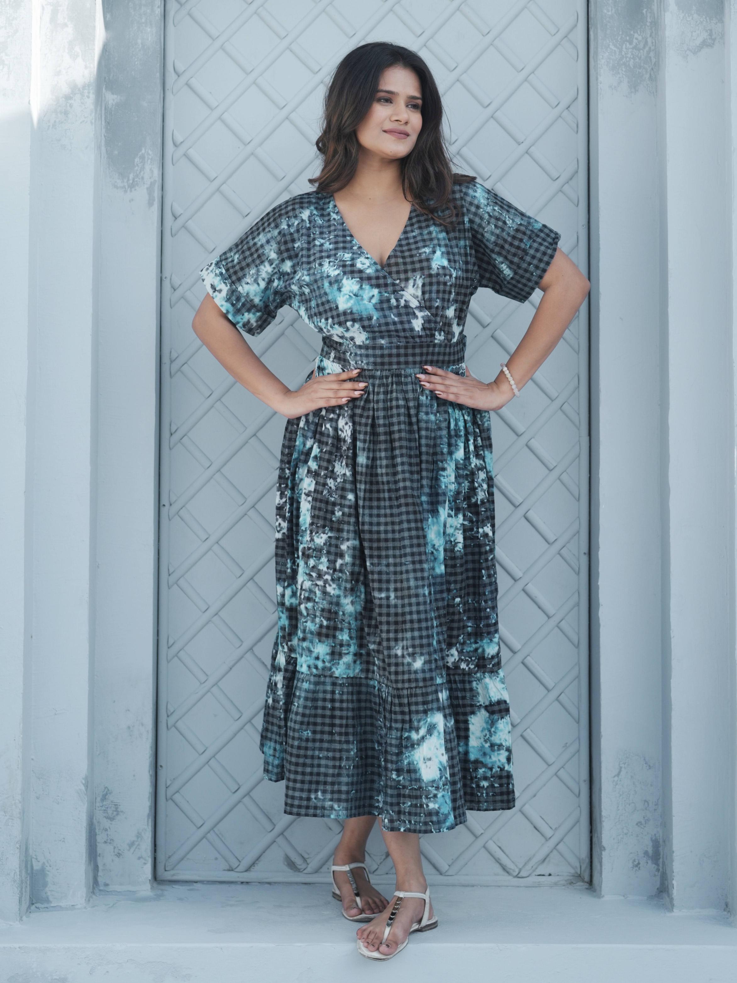 Midnight Tie-Dye Midi Dress