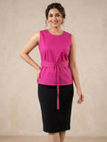 Fuchsia Belted Waist Top