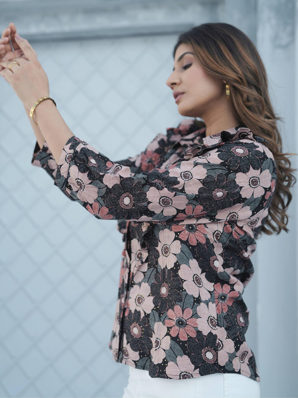 Block Print Floral Shirt