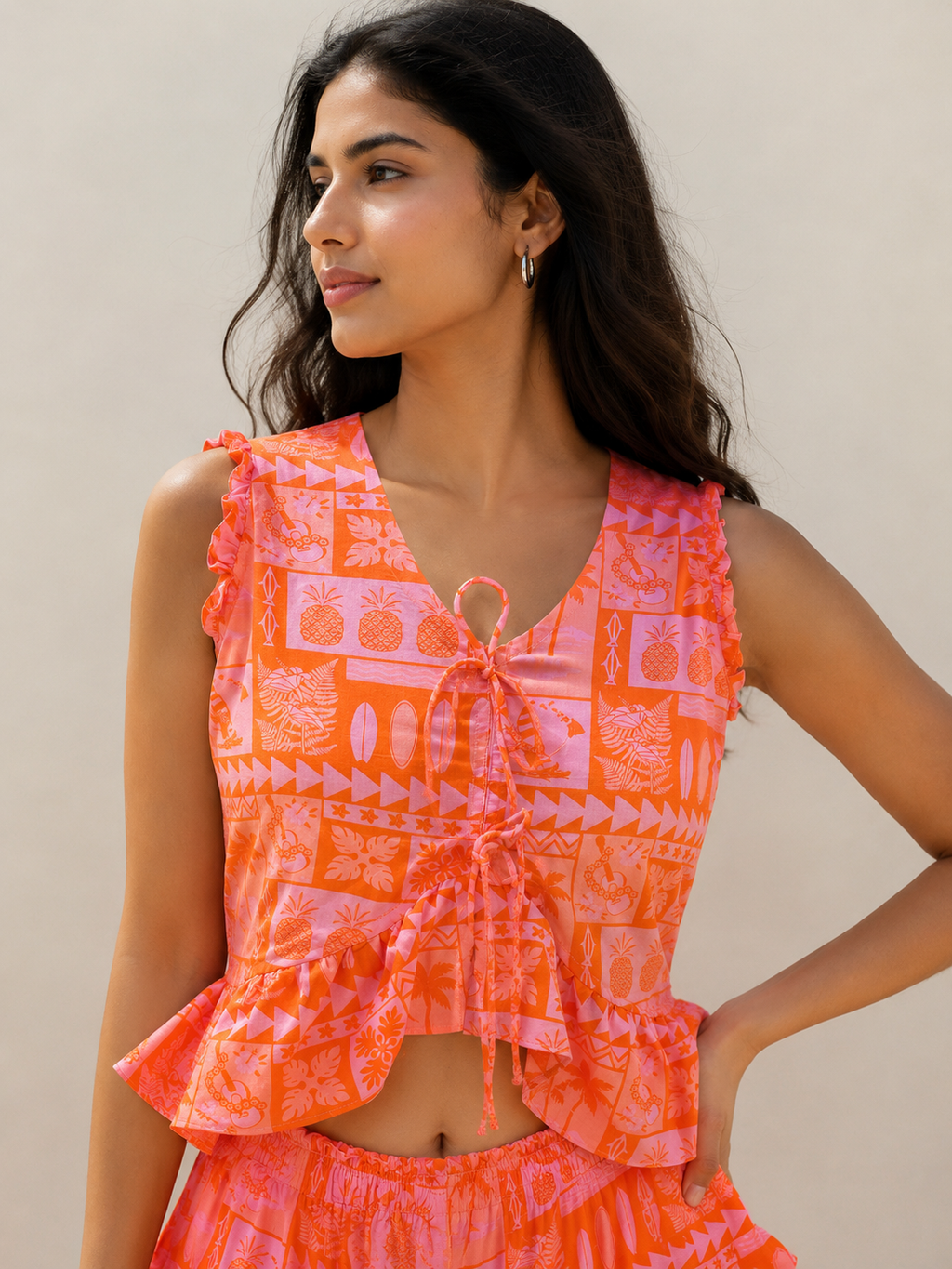Beach Shorts Co-ord Set — Orange