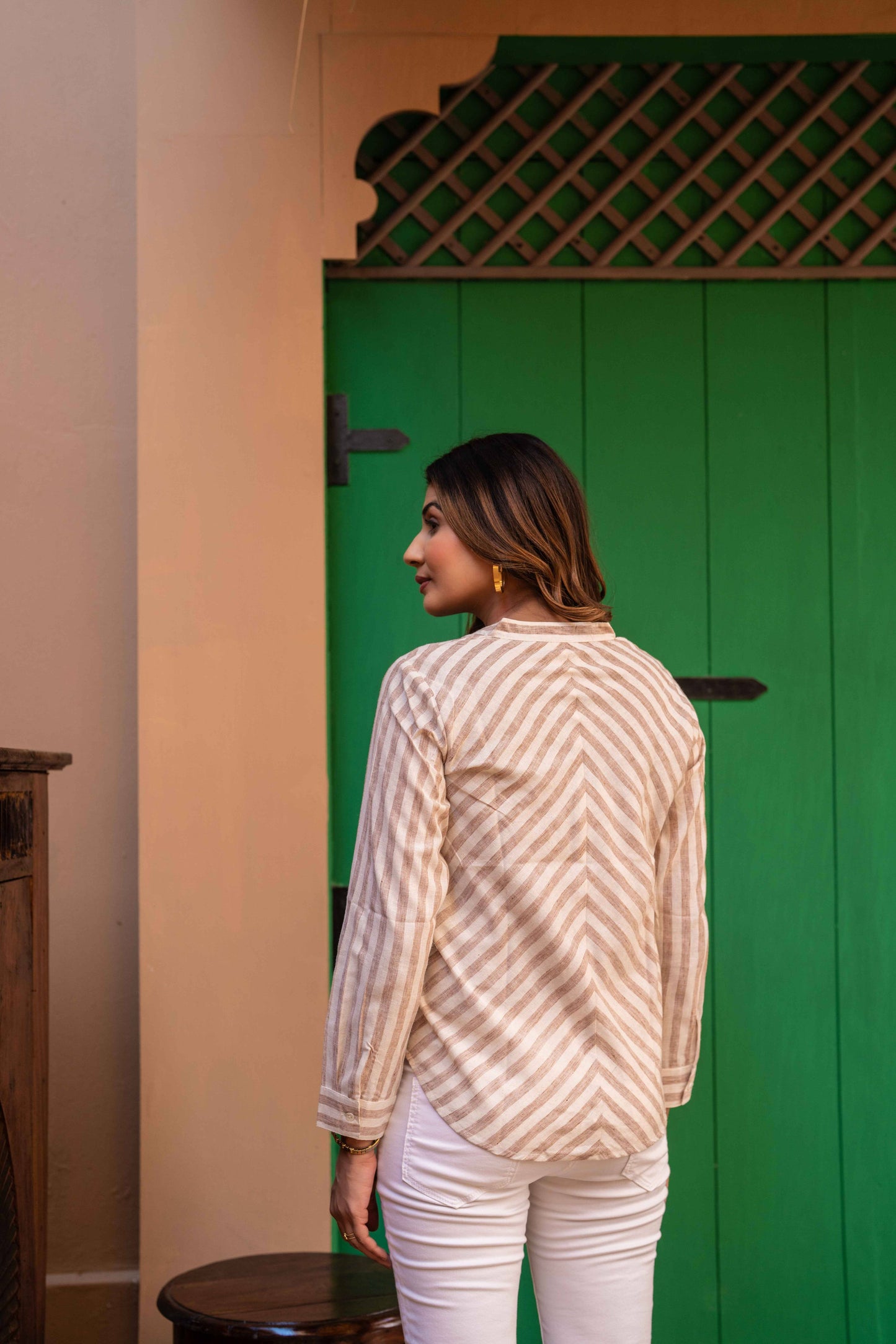 Grey Yarn Died Embro Shirt