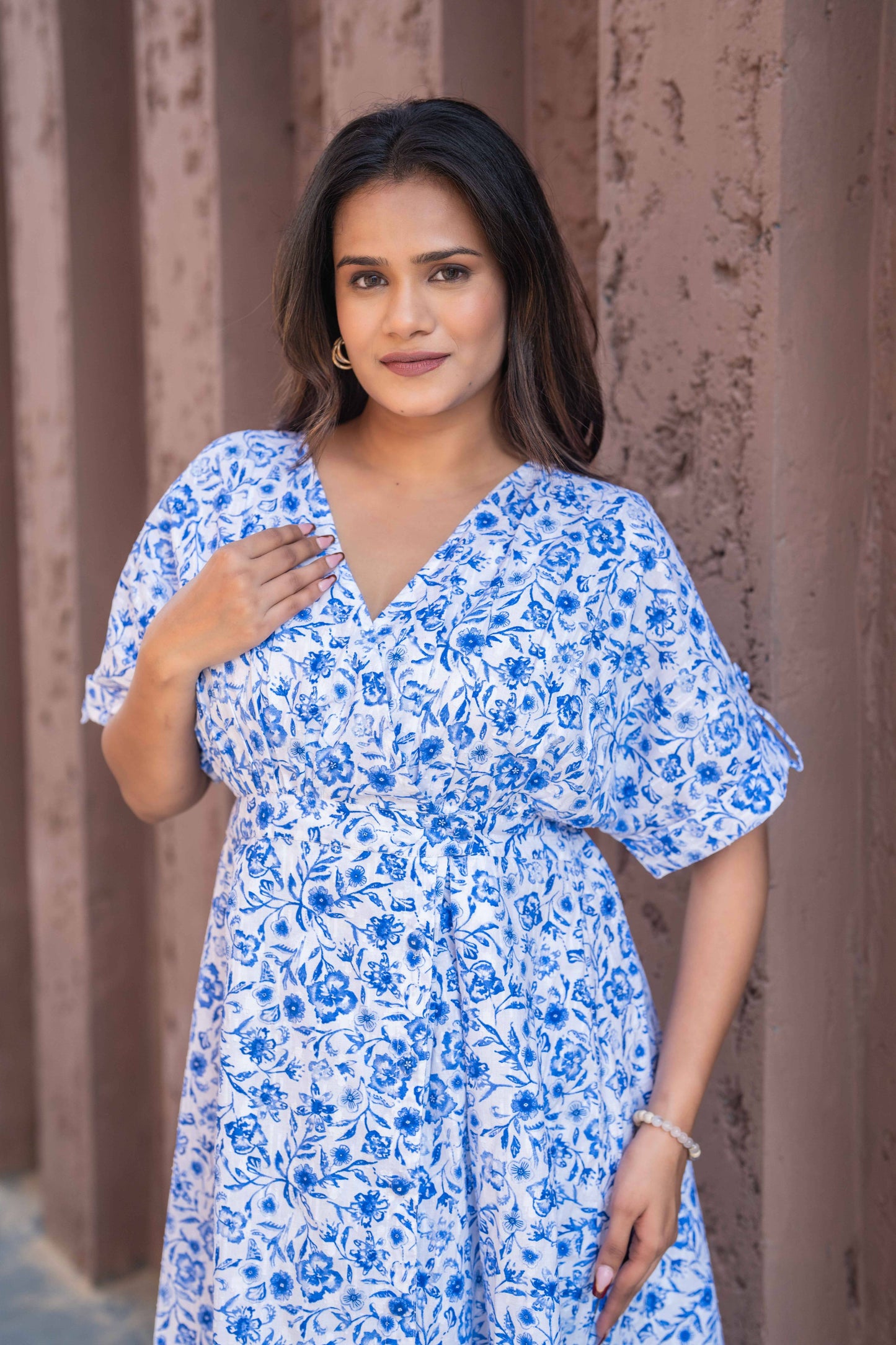 Dobby Blue All Over Dress