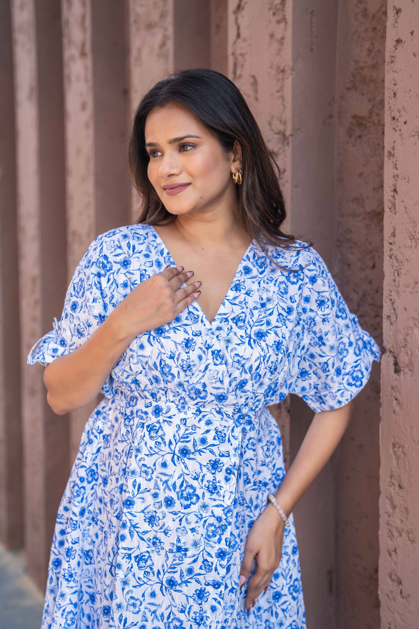 Dobby Blue All Over Dress